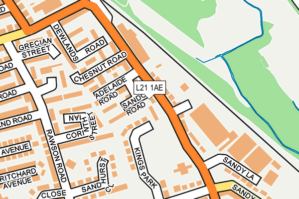 L21 1AE map - OS OpenMap – Local (Ordnance Survey)