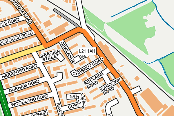 L21 1AH map - OS OpenMap – Local (Ordnance Survey)
