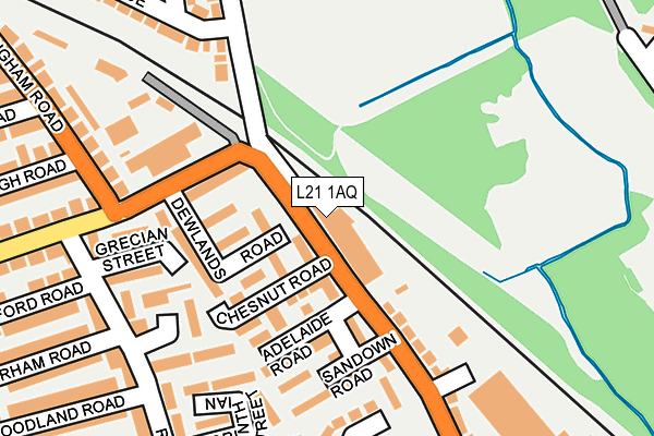 L21 1AQ map - OS OpenMap – Local (Ordnance Survey)