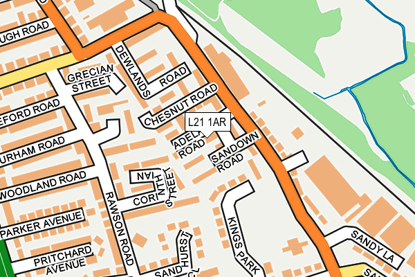 L21 1AR map - OS OpenMap – Local (Ordnance Survey)