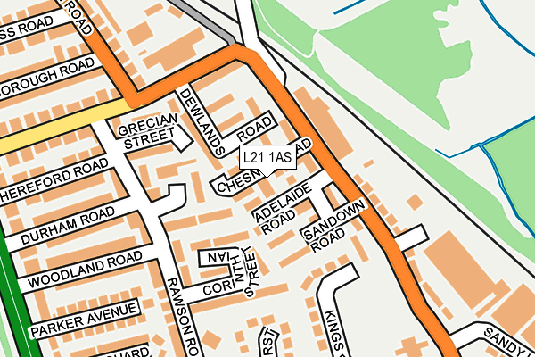 L21 1AS map - OS OpenMap – Local (Ordnance Survey)