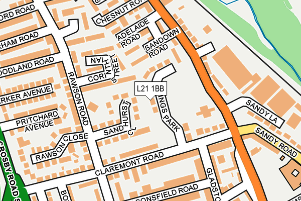 L21 1BB map - OS OpenMap – Local (Ordnance Survey)