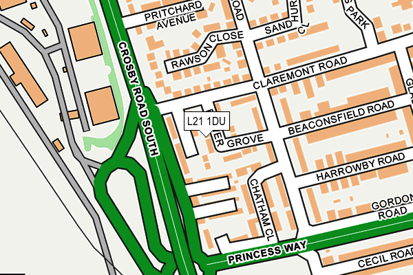 L21 1DU map - OS OpenMap – Local (Ordnance Survey)
