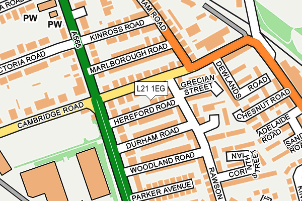 L21 1EG map - OS OpenMap – Local (Ordnance Survey)