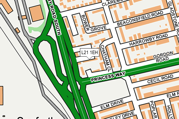 L21 1EH map - OS OpenMap – Local (Ordnance Survey)
