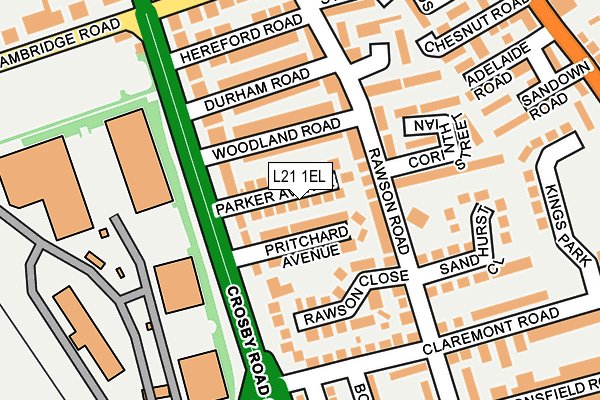 L21 1EL map - OS OpenMap – Local (Ordnance Survey)