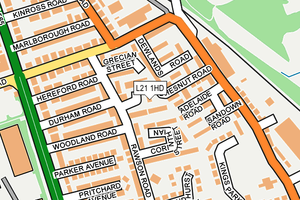 L21 1HD map - OS OpenMap – Local (Ordnance Survey)