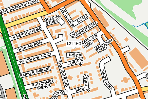 L21 1HG map - OS OpenMap – Local (Ordnance Survey)