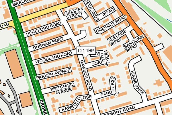 L21 1HP map - OS OpenMap – Local (Ordnance Survey)