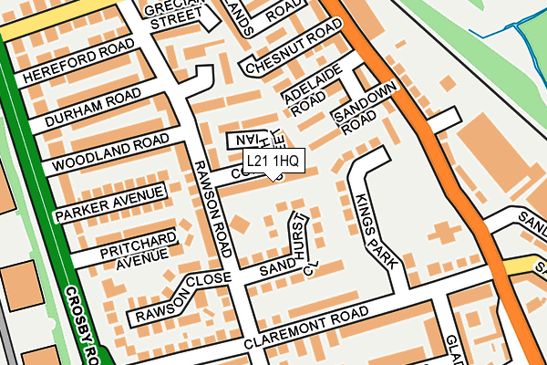 L21 1HQ map - OS OpenMap – Local (Ordnance Survey)