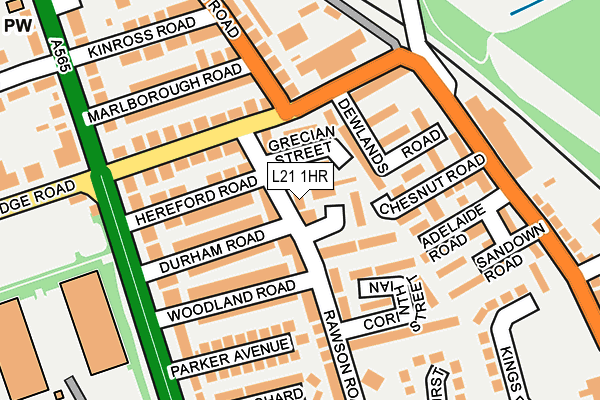 L21 1HR map - OS OpenMap – Local (Ordnance Survey)