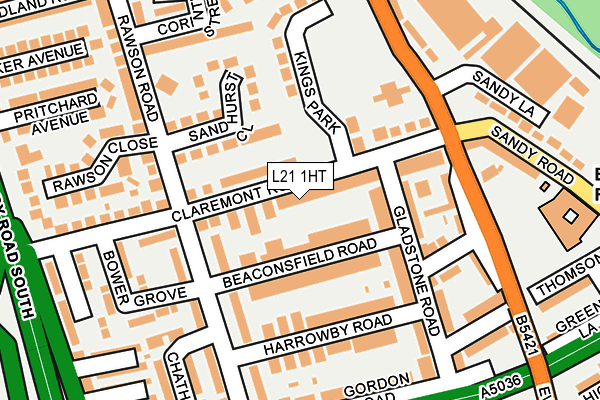 L21 1HT map - OS OpenMap – Local (Ordnance Survey)