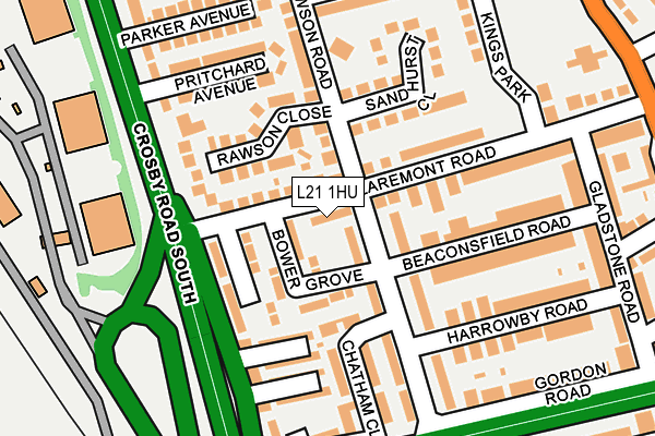 L21 1HU map - OS OpenMap – Local (Ordnance Survey)