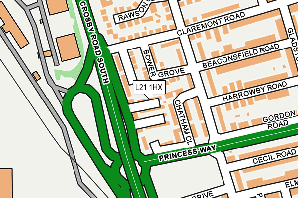 L21 1HX map - OS OpenMap – Local (Ordnance Survey)