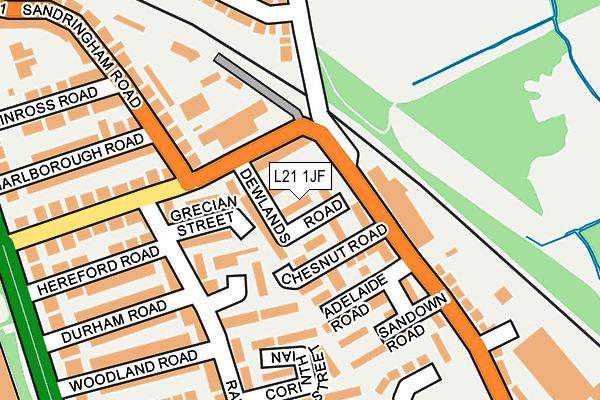 L21 1JF map - OS OpenMap – Local (Ordnance Survey)