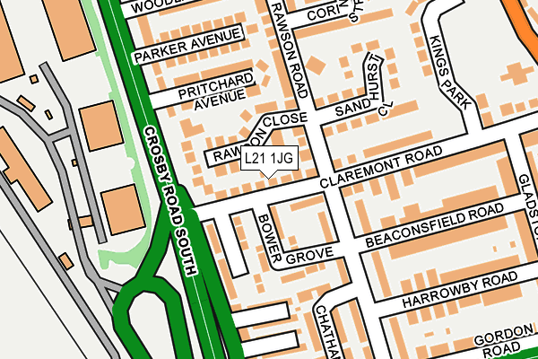 L21 1JG map - OS OpenMap – Local (Ordnance Survey)