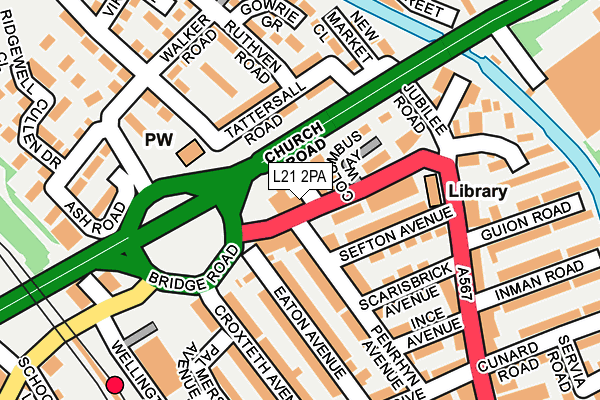 L21 2PA map - OS OpenMap – Local (Ordnance Survey)