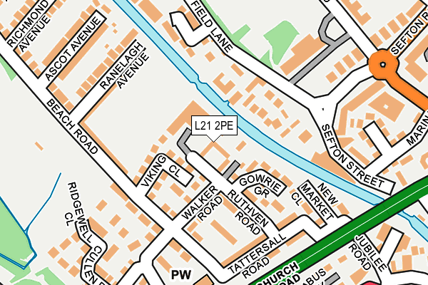 L21 2PE map - OS OpenMap – Local (Ordnance Survey)