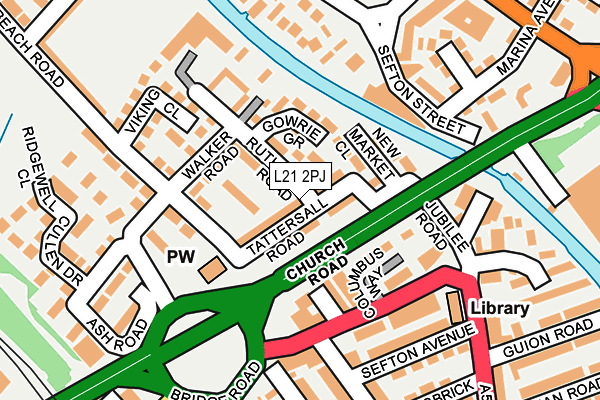 L21 2PJ map - OS OpenMap – Local (Ordnance Survey)