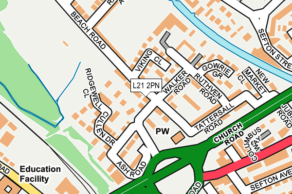 L21 2PN map - OS OpenMap – Local (Ordnance Survey)