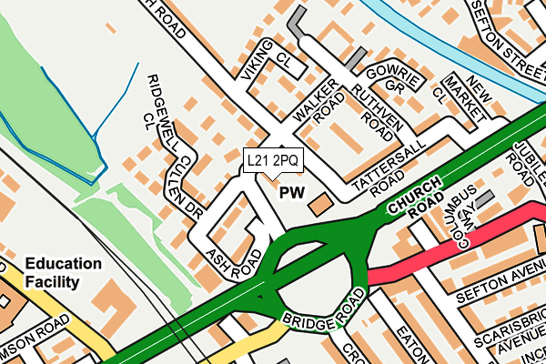 L21 2PQ map - OS OpenMap – Local (Ordnance Survey)