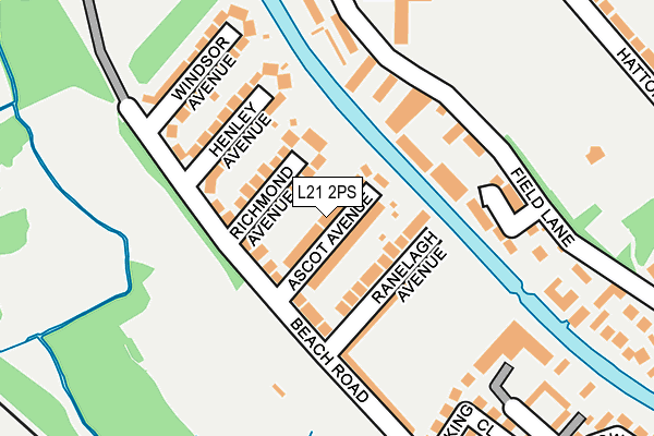 L21 2PS map - OS OpenMap – Local (Ordnance Survey)