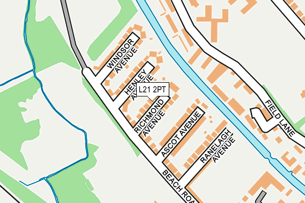 L21 2PT map - OS OpenMap – Local (Ordnance Survey)