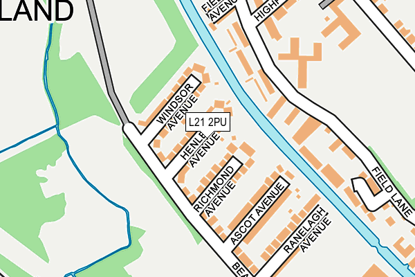 L21 2PU map - OS OpenMap – Local (Ordnance Survey)