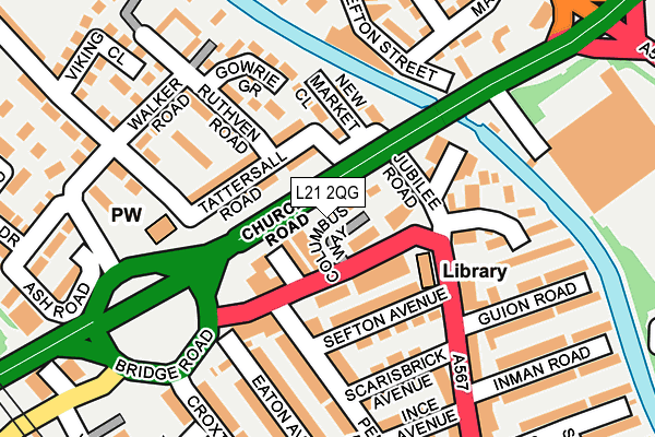 L21 2QG map - OS OpenMap – Local (Ordnance Survey)