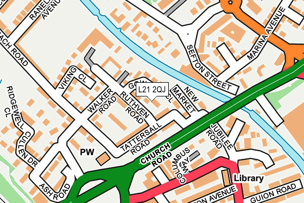 L21 2QJ map - OS OpenMap – Local (Ordnance Survey)