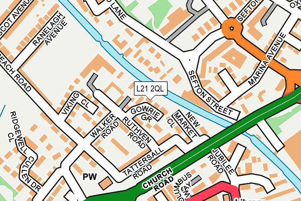 L21 2QL map - OS OpenMap – Local (Ordnance Survey)