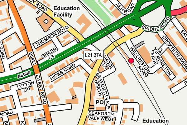 L21 3TA map - OS OpenMap – Local (Ordnance Survey)
