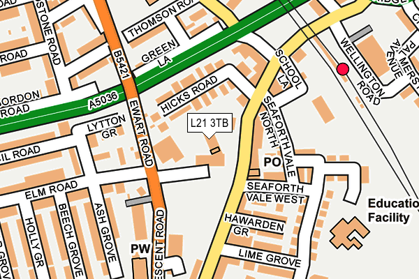 L21 3TB map - OS OpenMap – Local (Ordnance Survey)