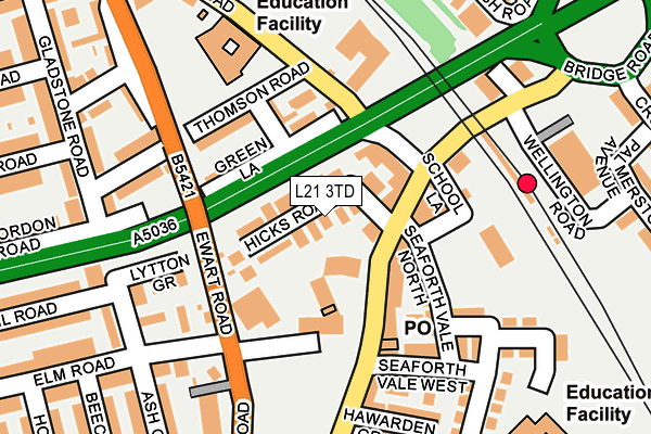 L21 3TD map - OS OpenMap – Local (Ordnance Survey)