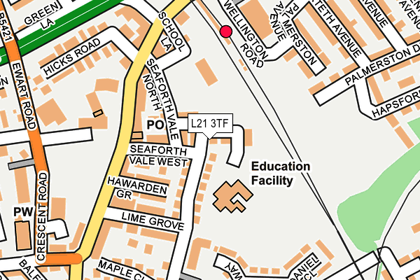 L21 3TF map - OS OpenMap – Local (Ordnance Survey)