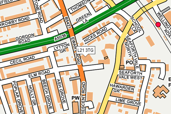 L21 3TG map - OS OpenMap – Local (Ordnance Survey)