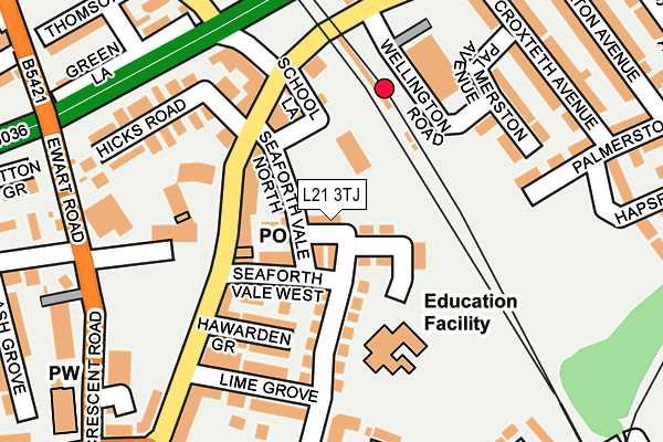 L21 3TJ map - OS OpenMap – Local (Ordnance Survey)