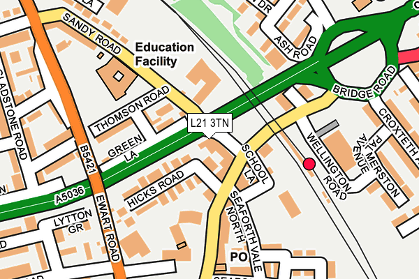 L21 3TN map - OS OpenMap – Local (Ordnance Survey)