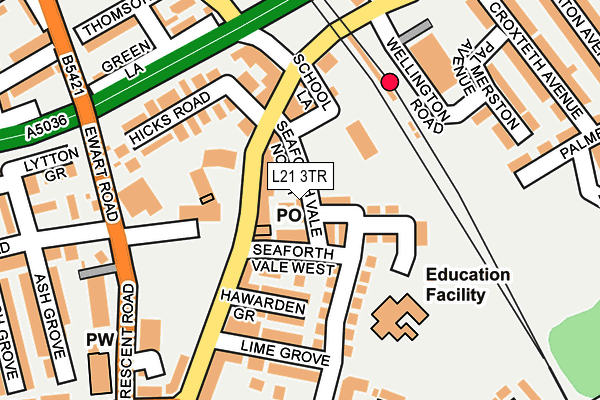 L21 3TR map - OS OpenMap – Local (Ordnance Survey)