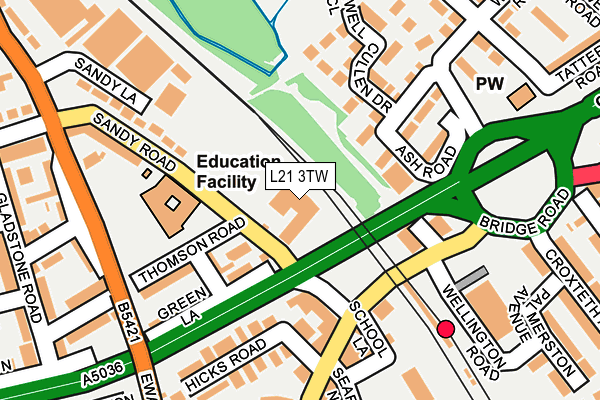 L21 3TW map - OS OpenMap – Local (Ordnance Survey)
