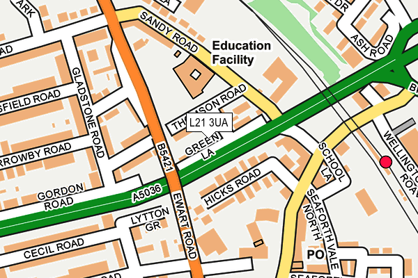 L21 3UA map - OS OpenMap – Local (Ordnance Survey)