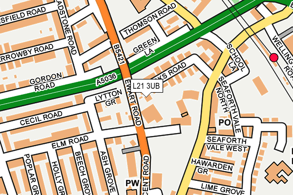 L21 3UB map - OS OpenMap – Local (Ordnance Survey)