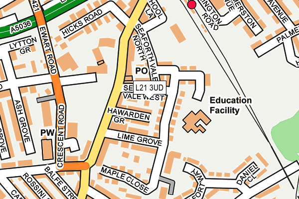 L21 3UD map - OS OpenMap – Local (Ordnance Survey)