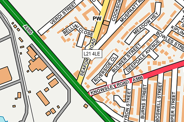 L21 4LE map - OS OpenMap – Local (Ordnance Survey)