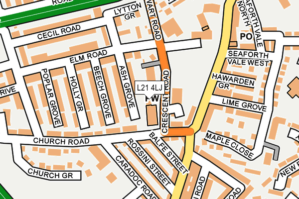 L21 4LJ map - OS OpenMap – Local (Ordnance Survey)