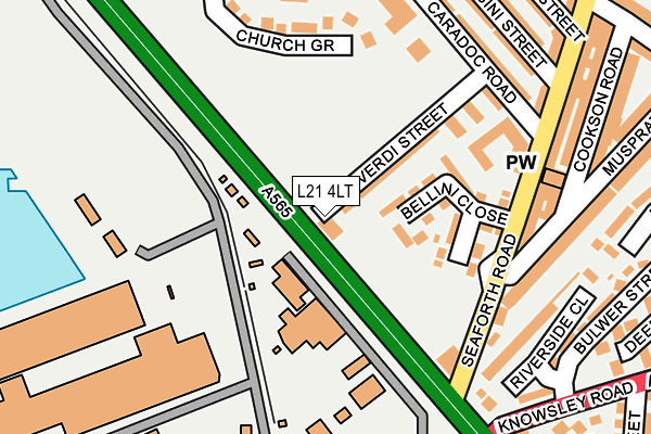 L21 4LT map - OS OpenMap – Local (Ordnance Survey)