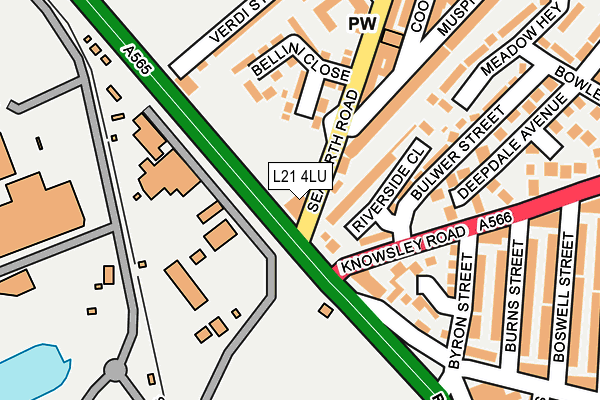 L21 4LU map - OS OpenMap – Local (Ordnance Survey)