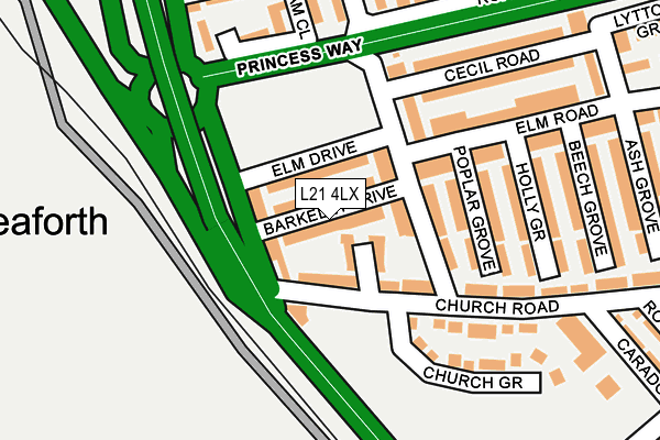 L21 4LX map - OS OpenMap – Local (Ordnance Survey)