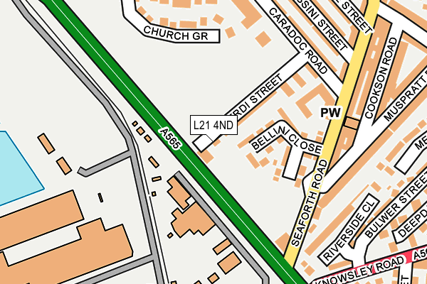 L21 4ND map - OS OpenMap – Local (Ordnance Survey)