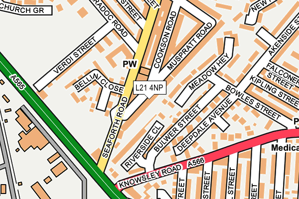 L21 4NP map - OS OpenMap – Local (Ordnance Survey)